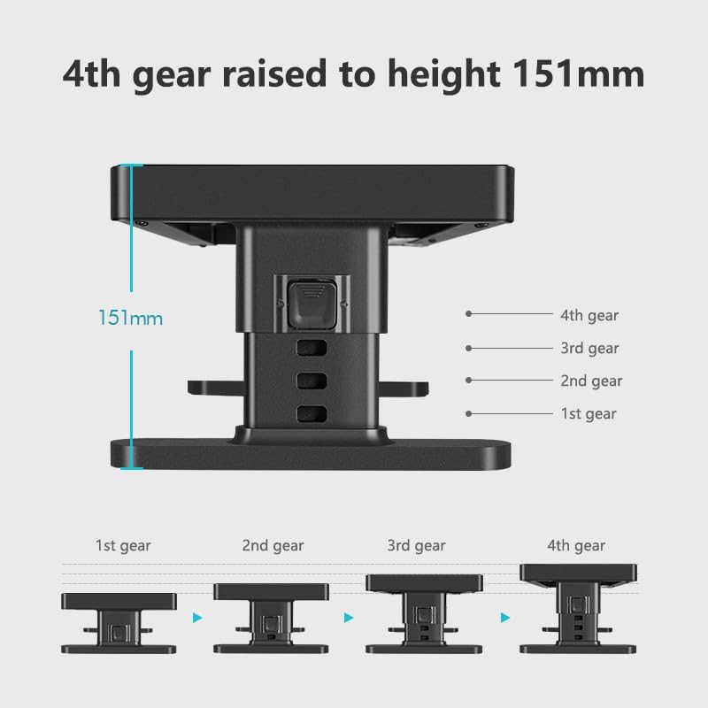 Adjustable Monitor Stand with 4 height options, Desk Shelf for Top of Desk Adjustable - Image 2