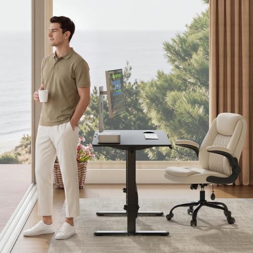 MALOL 47" x 24" Electric Standing Desk with Adjustable Footrest, Black - Image 2