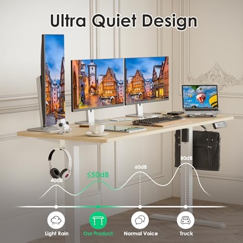 STARY Electric Standing Desk Adjustable Height Sit Stand Home Office Desk with Splice Board - Image 6