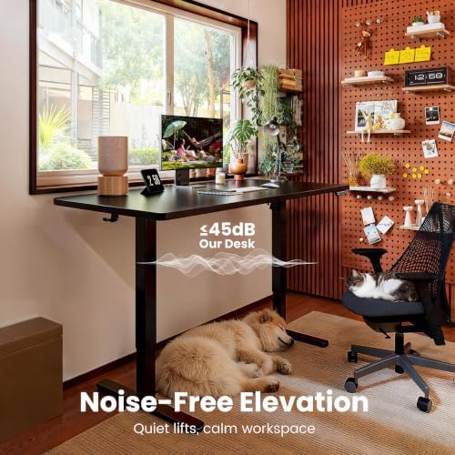 ErGear Electric Standing Desk, 48" x 30" Whole Piece Desktop, Adjustable Height Computer Desk, 4 Height Memory Settings, Sit Stand Up Desk for Home Office, Black - Image 5