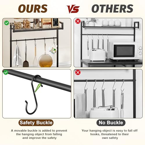 Over Mini Fridge Storage Shelf Fridge Stand for Dorm with 5 Lockable Hooks - Image 5