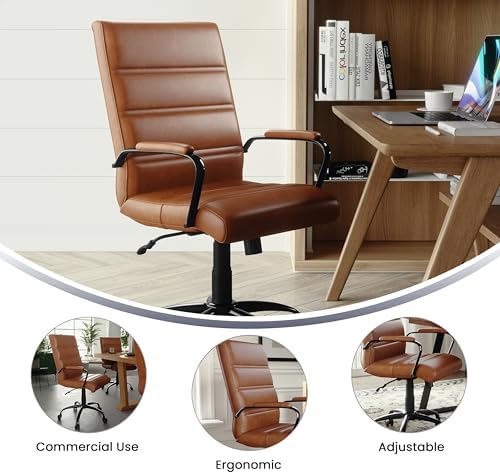 Flash Furniture Mid-Back LeatherSoft Executive Office Chair, Brown/Black - Image 5