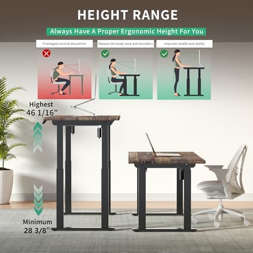 JWX Heavy Duty 4-Leg Standing Desk Frame, Dual Motor, 330 lb Capacity - Image 4