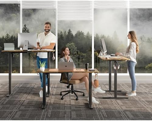 48 x 24 Inch Electric Standing Desk, 3 Memory Presets, Brown - Image 2