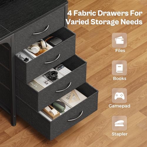 Huuger 63 inch Computer Desk with Power Outlets & 4 Drawers - Image 6