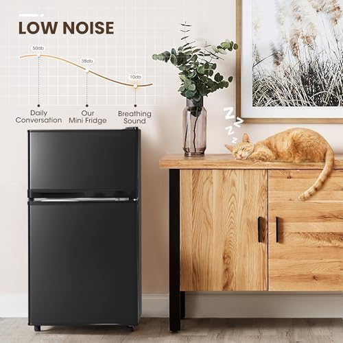 Manastin 3.55 Cu.Ft Refrigerator with Freezer for Kitchen Office, Black - Image 5