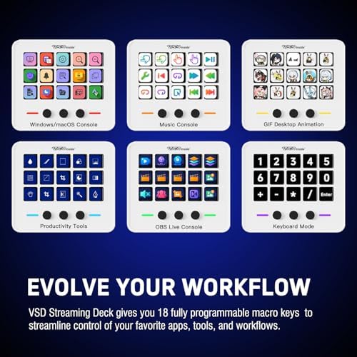 VSD M18 Stream Controller Streaming Deck, Programmable Macro Pad Keypad - Image 3