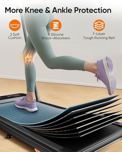 Acezoe Walking Pad with 10% Incline & Dual LED Display,4 in 1 Foldable Treadmill for Home Small Office, Compact Under Desk Treadmill with Handle bar,APP & Remote, 300 lbs Capacity - Image 7