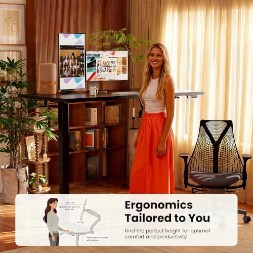 ErGear Height Adjustable Electric Standing Desk, 55 x 28 Inches Sit Stand up Desk, Memory Computer Home Office Desk, Black - Image 6