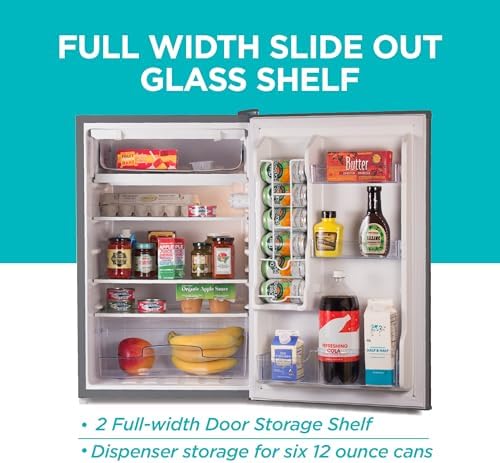 BLACK+DECKER 4.3 Cu. Ft. Compact Refrigerator, BCRK43V, Stainless Look - Image 4