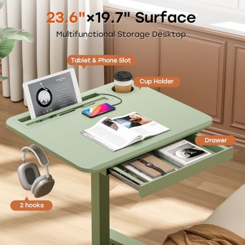 Small Mobile Standing Desk with Drawer, 23.6" x 19.7" Top - Image 3