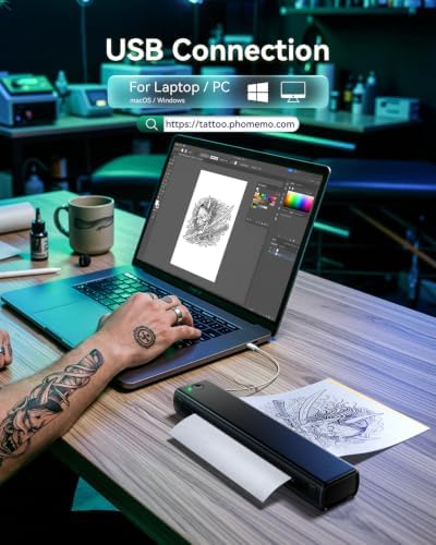 Phomemo M08F Tattoo Stencil Printer, Bluetooth, Wireless, Thermal, Portable - Image 4