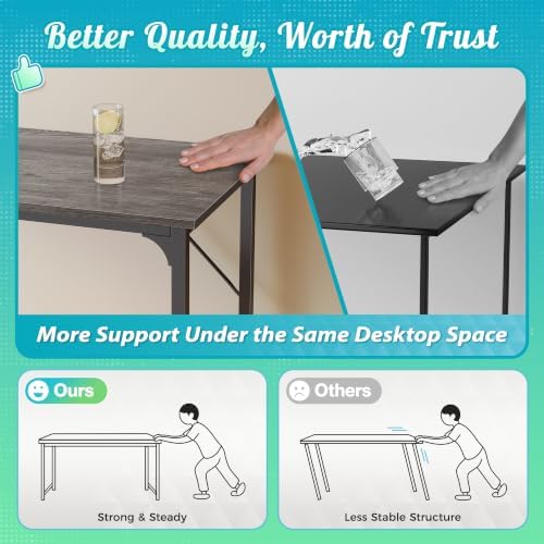 PRAISUN 47'' Computer Desk with Fabric Storage Bag - Image 6