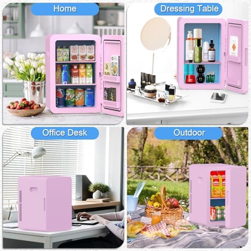 advwin 22L Mini Fridge for Bedroom, 30 Cans Portable Cooler & Warmer Compact Refrigerators with AC/DC Power for Skin Care, Beverage, Cosmetics, Food, Drinks, Office Desk Dorm Room - Image 6