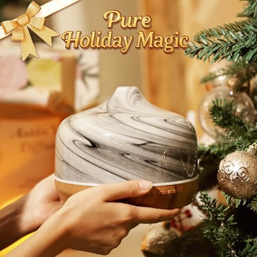 Porseme 500ml Glass Essential Oil Diffuser Aromatherapy Ultrasonic Cool Mist Humidifier 15-21 Running Hours Waterless Auto-Off Air Diffusers for Sleeping Yoga Working Spa(Ink) - Image 6