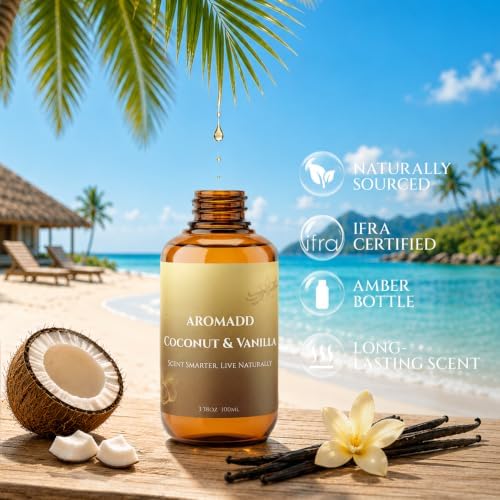 AROMADD Coconut Vanilla Diffuser Oil Inspired by Luxury Hotel Scent, 100 mL - Image 3