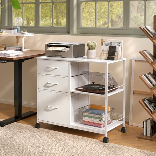 DEVAISE 3 Drawer Mobile File Cabinet, Fabric Lateral Filing Cabinet - Image 2