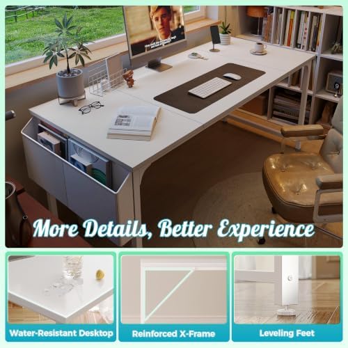 PRAISUN 63'' Computer Desk with Fabric Storage Bag - Image 7