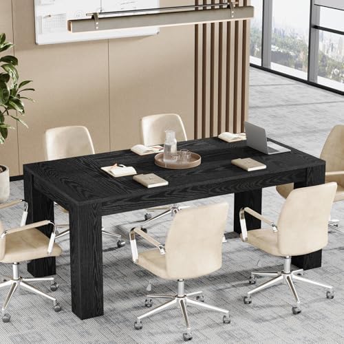 Tribesigns 63-Inch Executive Desk, Large Office Computer Desk, Simple Workstation Writing Table Study Table for Home Office, Black - Image 5