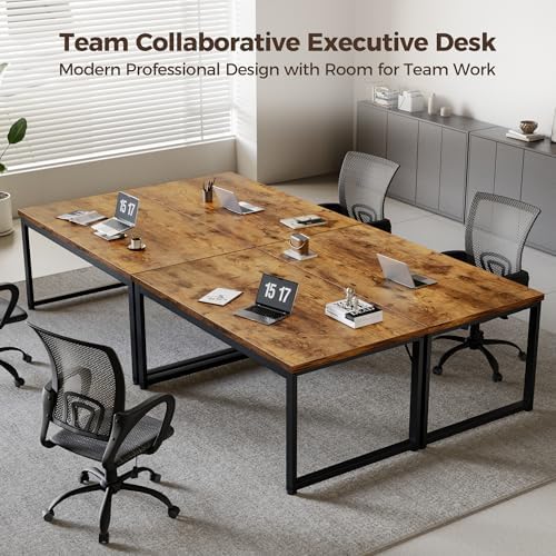 Mericonia 40 Inch Computer Desk, 1.2" Thick Small Office Table, Brown - Image 6