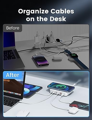 6-in-1 Desktop Charger - 100W USB with 15W Wireless, 2 USB A & 4 USB C Ports for iPhone, iPad, MacBook, Laptop, Samsung & Android Devices - Image 4