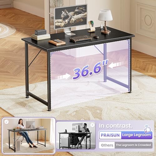 PRAISUN 40 X 20 Inch Computer Desk, Power Outlets, USB-C, Black - Image 7