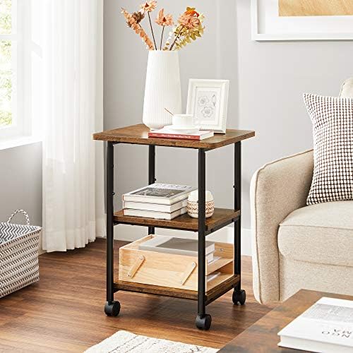 VASAGLE 3-Tier Printer Stand with Locking Wheels, Under Desk Printer Table - Image 2