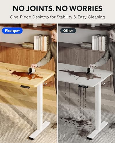 FLEXISPOT EN1 40"x24" One-Piece Standing Desk, Maple - Image 3