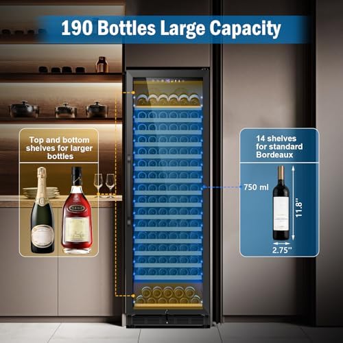 FoMup 24" 190-Bottle Wine Cooler Refrigerator, Freestanding or Built-in - Image 5
