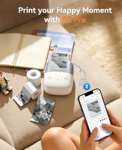 NIIMBOT B2 PRO Label Maker, 300DPI HD Thermal Photo Label Printer, Silver - Image 5