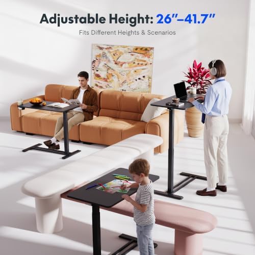 FLEXISPOT H7 32" Pneumatic Height-Adjustable Overbed Table with Wheels - Image 3
