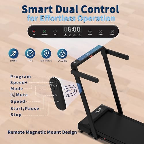 Foldable 4 in 1 Treadmill Walking Pad with Incline Remote Control Compact 3.0HP Under Desk Treadmill for Home Office Fitness 300 lbs Capacity with Handle Bar - Image 3