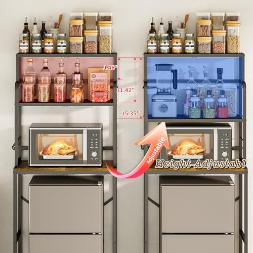 Yuyetuyo 3 Tier Mini Fridge Stand Shelf with Storage for Kitchen and Dorm - Image 4