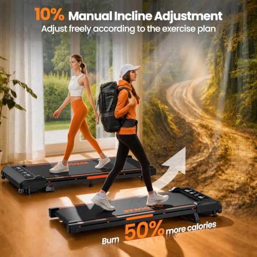 Walking Pad, FOUSAE 6.2MPH Under Desk Walking Pad with 10% Incline, Treadmills for Home with Double Frame, 2.75HP Brushless Drive Treadmill, 12 HIIT Programs, Remote Control, 350LBS Capacity - Image 4