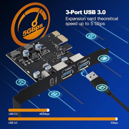 USB PCIE Card 18W Power Delivery, PCI Express 3 Port (Type C, 2X Type A) - Image 5
