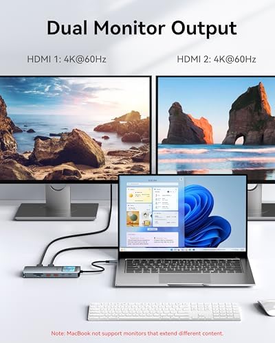MOKiN LCD USB C Docking Station Dual Monitor,Laptop Docking Station 2 HDMI - Image 4