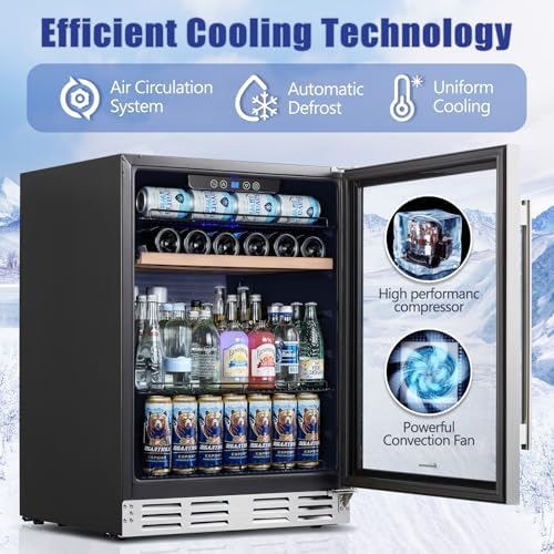 Kalamera Mini Fridge 24 Inch Undercounter Beverage and Wine Cooler - Image 4