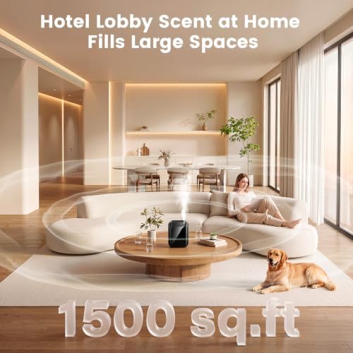 Waterless Essential Oil Diffuser 1500 Sq.Ft for Home Office Hotel, 150ML Cold Air Scent Machine with Bluetooth App & Panel Control, Quiet Wall Mount Aroma Diffuser - Image 2