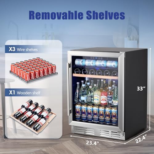 Kalamera Mini Fridge 24 Inch Undercounter Beverage and Wine Cooler - Image 3