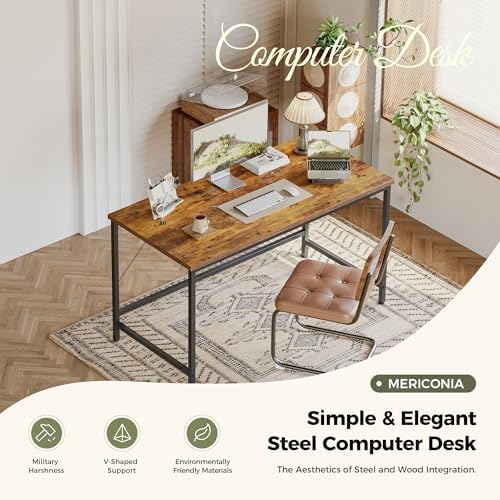 Mericonia 55x20 Inch Computer Desk, 0.6" Thick Small Office Table - Image 3