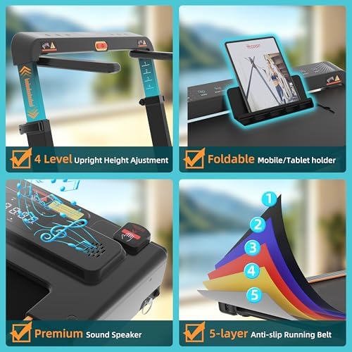 Under Desk Incline Walking Pad Foldable Home Treadmill Removable Tray - Image 4