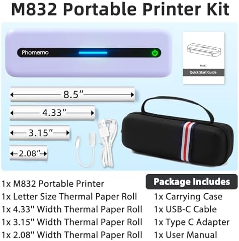 Phomemo M832 Thermal Bluetooth Portable Printers Wireless for Travel - Image 3
