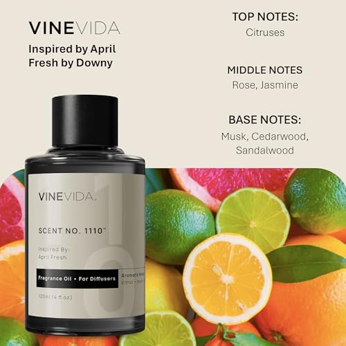 VINEVIDA [4 Fl Oz] Scent NO. 1110 Fragrance Oil for Cold Air Diffusers, Aromatic Notes of Citrus Musk Rose, Essential Oils for Diffuser Oil Refill & Air Freshener Room Spray - Image 2