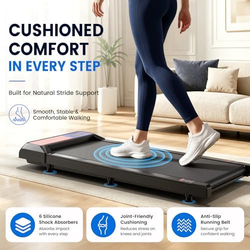 Walking Pad with QuietClimb 8% Incline, 2.5HP Quiet Under Desk Treadmill, Portable Mini Treadmill for Home Office, 265 lbs, LED Display & Remote - Image 7