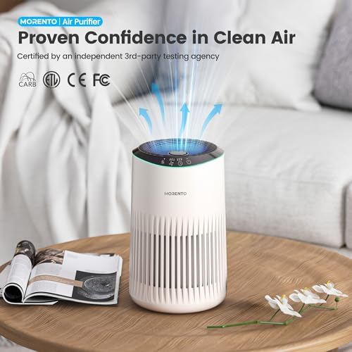 Air Purifiers for Bedroom Home for Smoke Pet Dander Odors 2 Pack Cream - Image 2