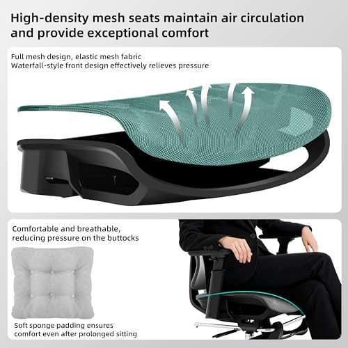 Ergonomic Office Chair with Footrest 4-Level Adjustable Lumbar Suppor - Image 4
