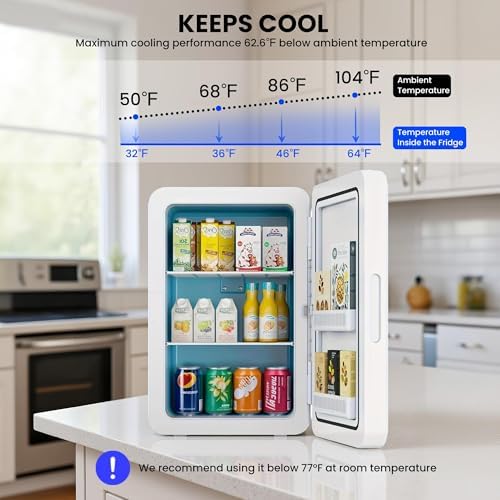 Kikihouse 22L/30Cans Mini Fridge for Bedroom, Portable Cooler & Warmer - Image 4
