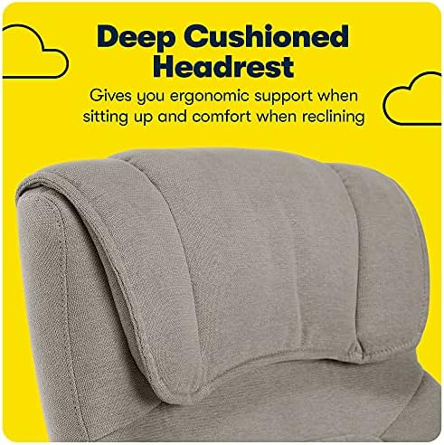 Serta Hannah Executive Home Office Desk Chair, Ergonomic Mid-Back with Lumbar Support, Firm Seat Cushion, Layered Body Pillows, Padded Armrests, Swivel Base, Easy Assembly, Microfiber, Gray/Silver - Image 4