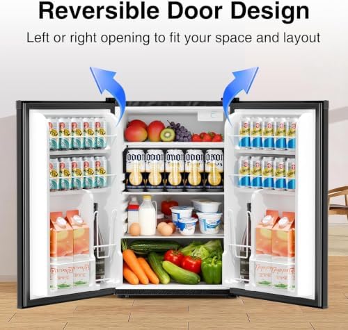 Kismile 4.41Cu Ft Compact Refrigerator Reversible Single Door Mini Fridge - Image 4