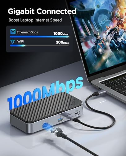 ORICO 9-in-1 USB C Hub with M.2 NVMe SSD Enclosure 10Gbps, Tool Free Hub Docking Station with Built-in Fan, Gigabit Ethernet, 100W PD, SD/TF, Type C & USB A for Laptop MacBook - Image 6